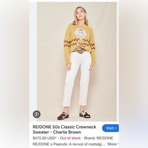 RE/DONE x Peanuts 
50S CLASSIC CREWNECK SWEATER - CHARLIE Brown S